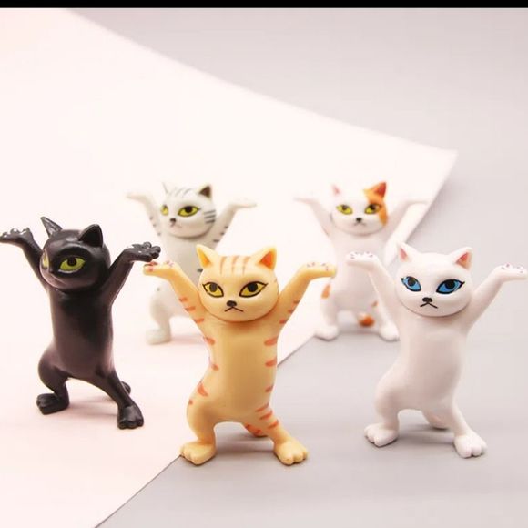 Fabulous dancing kitty cats. Resin acrylic sculpture set of 5 as pictured - Picture 7 of 7